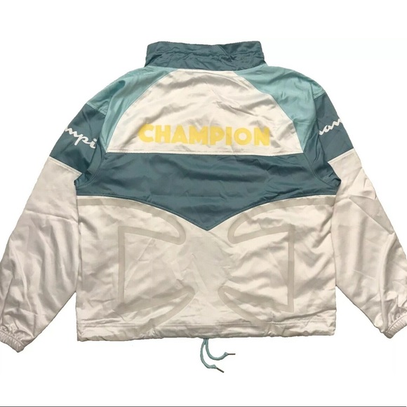 Champion Big C Pullover Jacket Green/White/Yellow - Picture 2 of 8